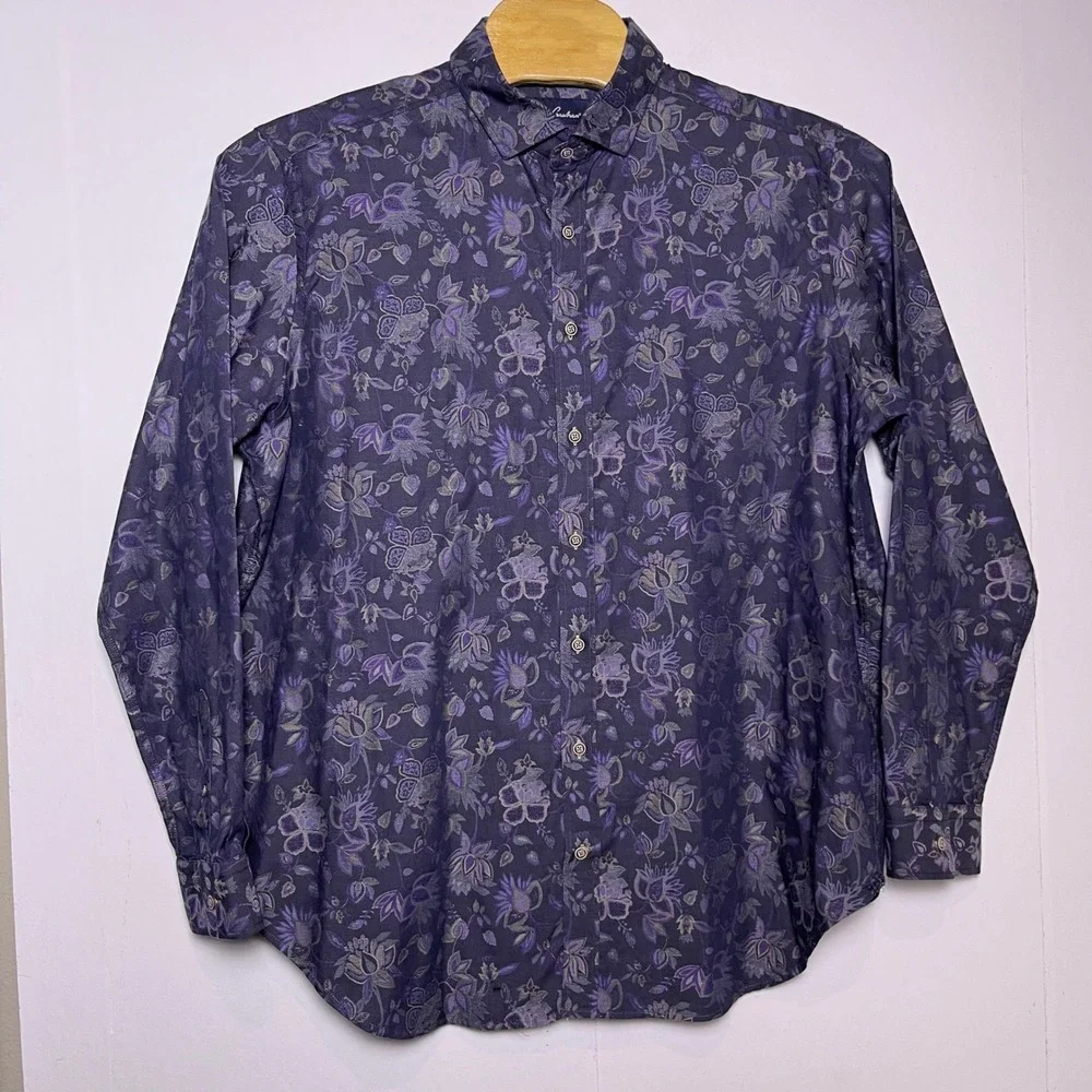 Robert Graham Men's 1XLT Purple Floral Button Down Modern Americana Flip Cudd - Picture 2 of 11